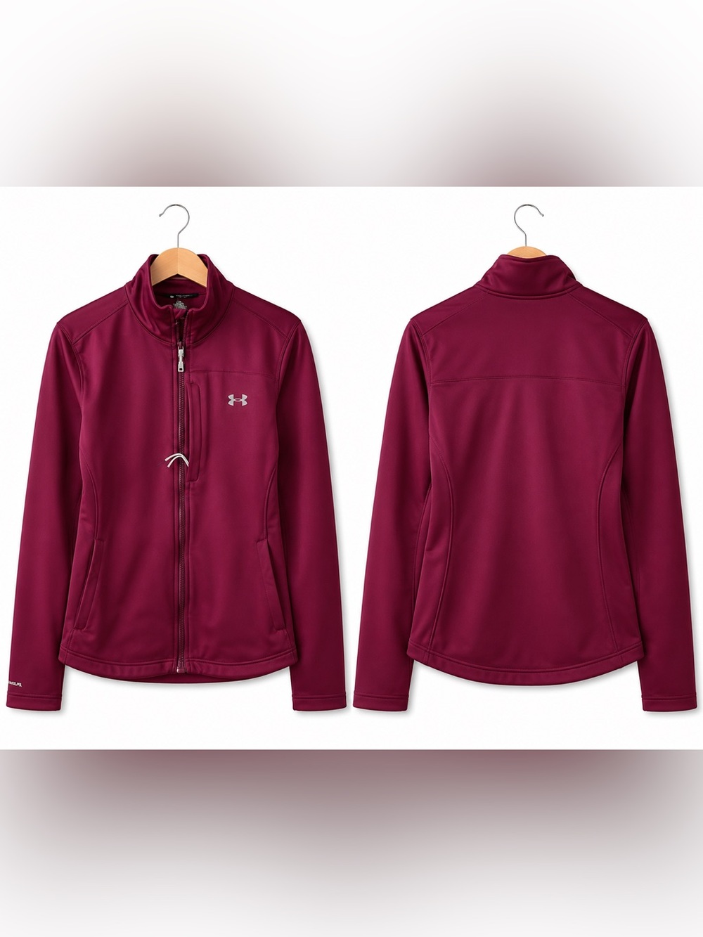 Under Armour ColdGear Women’s XL Full Zip Performance Jacket Burgundy